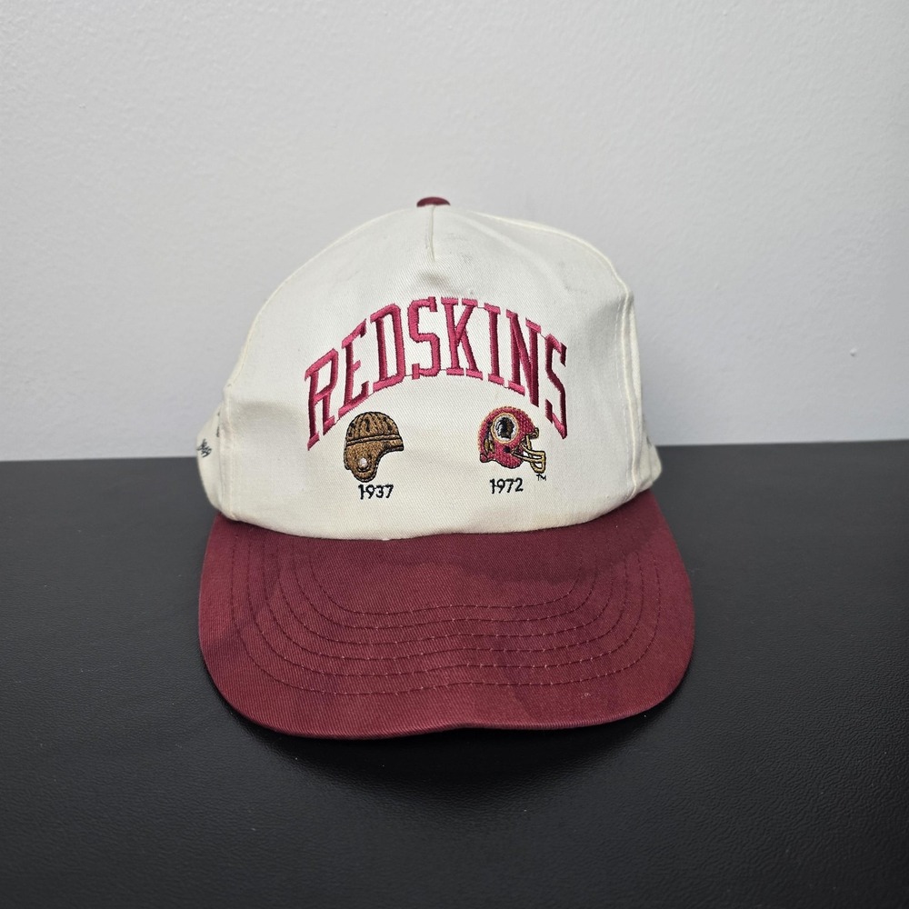 Vintage Washington Redskins Hat Cap Snap Back Mens White‎ Red NFL Football 90s